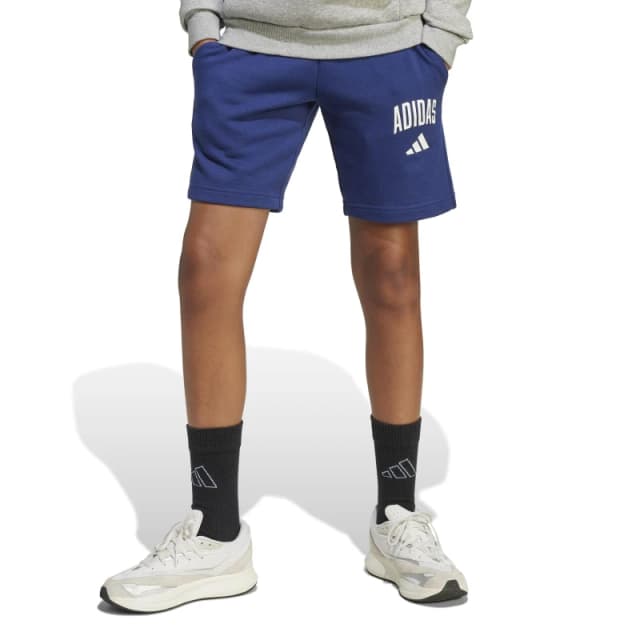 adidas Unisex Kids Jersey Jogger Shorts Dk Blue/White unisex 11-12 Years