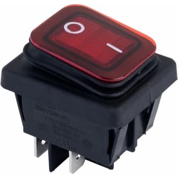 522777 Rocker Switch DPST Off-On 250V AC 16A Red - R-tech