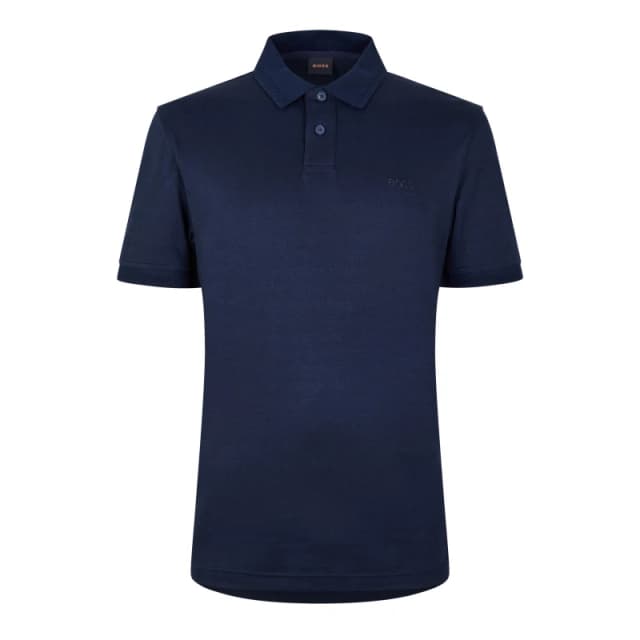 Boss Mens PeInterlock Short-Sleeve Polo Shirt Dark Blue 404 male M