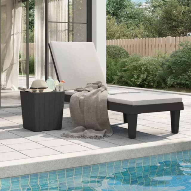 VIDAXL Sun Lounger Black 155x58x83cm Polypropylene Vidaxl 8720845789411