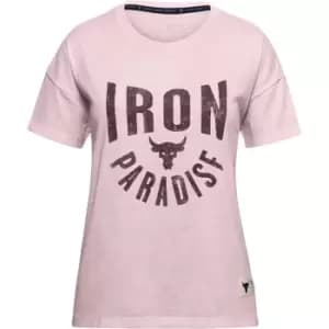 Under Armour Armour Project Rock Short Sleeve T-Shirt Junior Girls - Pink