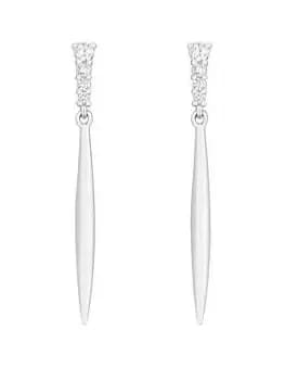 Simply Silver Sterling Silver 925 Polished And Cubic Zirconia Drop Earrings