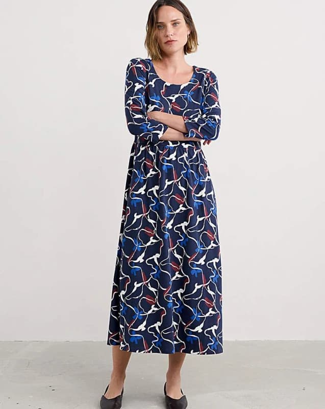 Seasalt Seasalt Cornwall Emily Dress Blue Multi-Coloured - Seasalt - Size: 10 Blue Multi-Coloured Female 10 PV63802