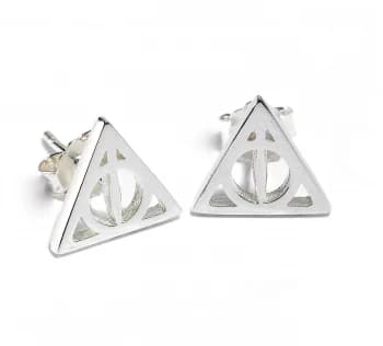 Sterling Silver Deathly Hallows Stud Earrings