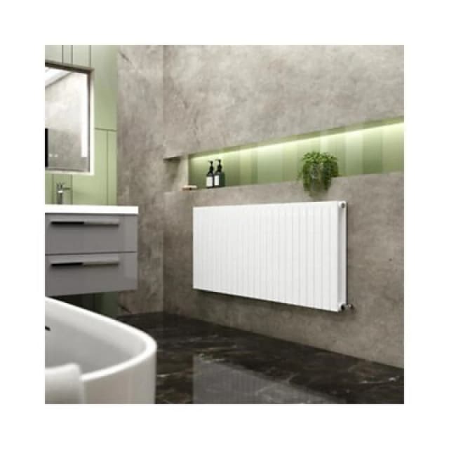 Aspire Aspire - Hudson Reed Sloane Double Designer Horizontal Radiator 600mm h x 1398mm w - Satin White PWHLW59D