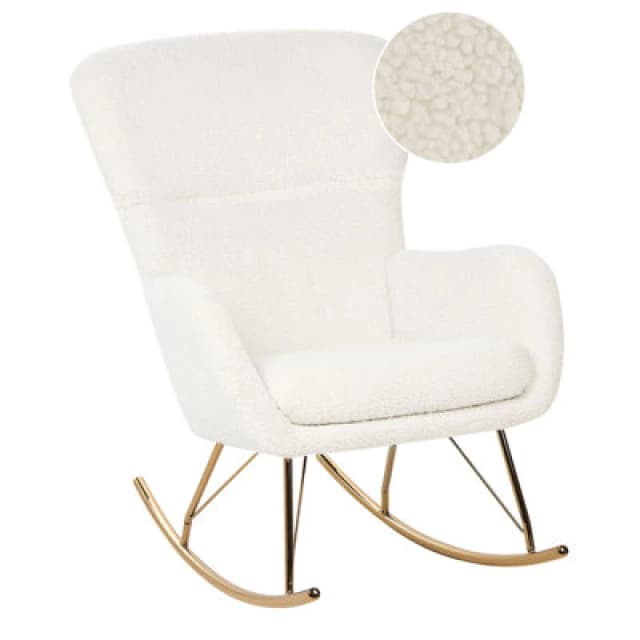 Beliani Rocking Chair Anaset Boucle White