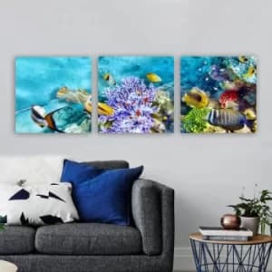 P273929 Multicolor Decorative Canvas Painting (3 Pieces)