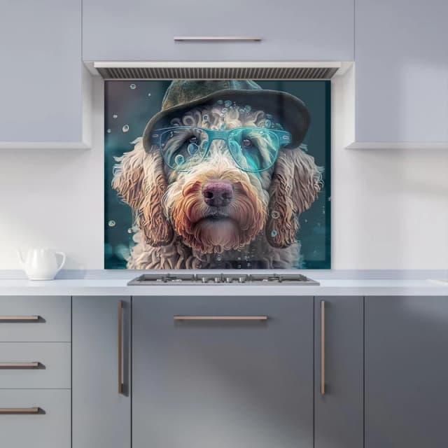 Warren Reed - Designer Labradoodle Dog Splashart Kitchen Splashback Size: 600mm x 750mm Multicolor Unisex 600mm x 750mm