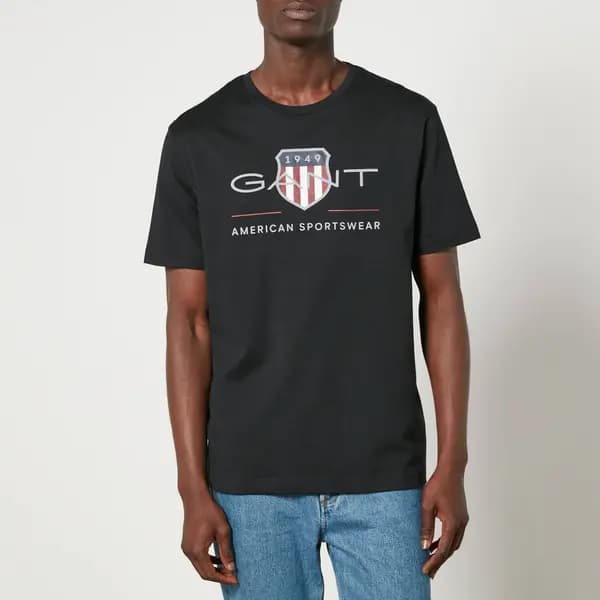 GANT Archive Shield Cotton-Jersey T-Shirt - XL Black Tops male 2003199-5 XL