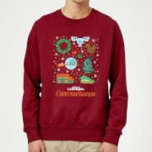 National Lampoon Griswold Christmas Starter Pack Christmas Sweatshirt - Burgundy - L