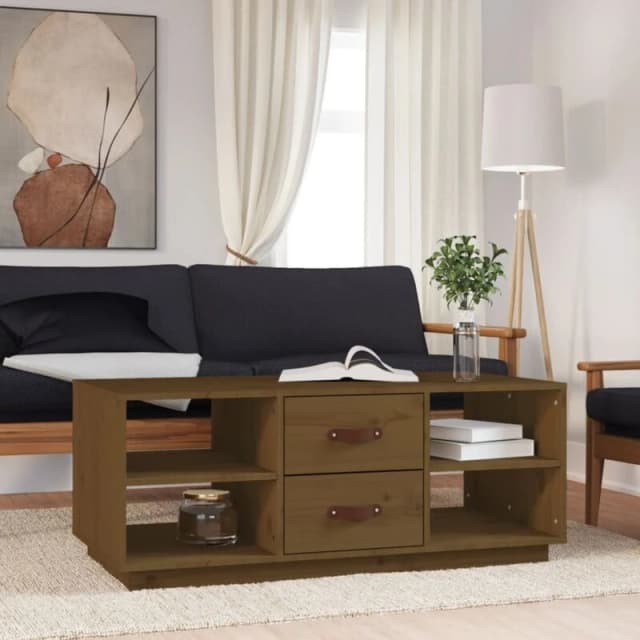 Vidaxl Coffee Table Honey Brown 100X50X41cm Solid Wood Pine, Brown 818273