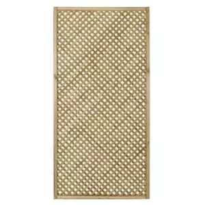 Forest 5'11 x 2'11 Wisley Diamond Lattice Panel (1.8m x 0.9m) - Natural Timber