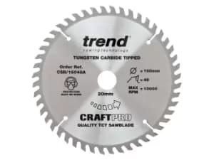 Trend CSB/16048A Craft Saw Blade 160mm x 48T x 2.2 x 20mm