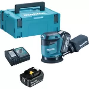 Makita DBO180 18v Cordless LXT Orbital Disc Sander 125mm 2 x 5ah Li-ion Charger Case