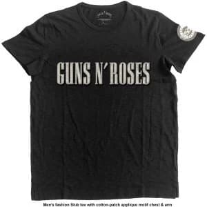 Guns N' Roses - Logo & Bullet Circle Unisex Large T-Shirt - Black