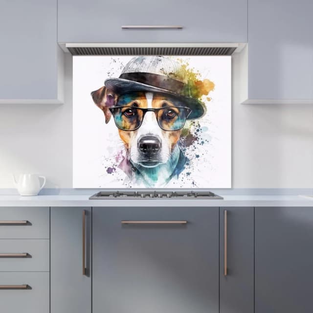 Warren Reed - Designer Jack Russell Dog Splashart Kitchen Splashback Size: 600mm x 750mm Multicolor Unisex 600mm x 750mm