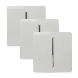 Trendi Switch 1 Gang 2 Way 10 Amp Rocker Light Switch in Screwless White (3 Pack)