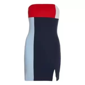 Tommy Jeans Archive Colour Block Bodycon Dress - Blue