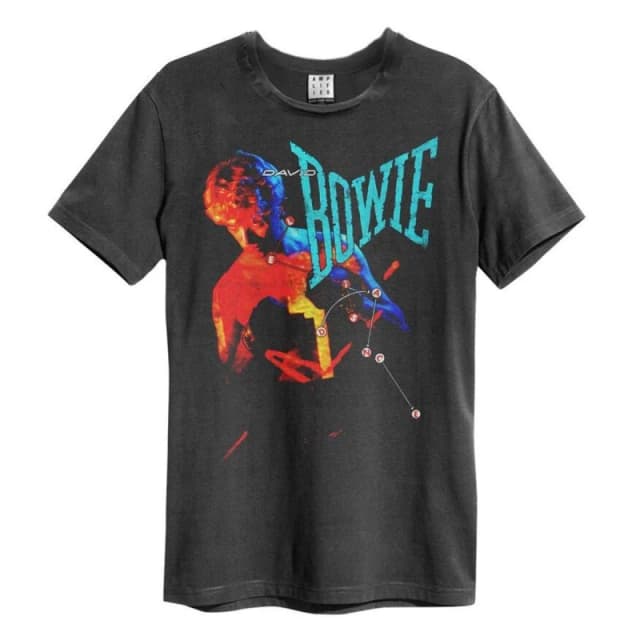 Amplified Amplified Men Let's Dance David Bowie T-Shirt in Charcoal Size: Small Charcoal S Male 5063470408665