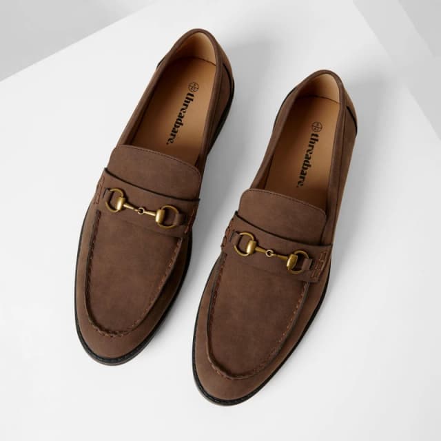 Threadbare Faux Leather Snaffle Loafers Chocolate male 7