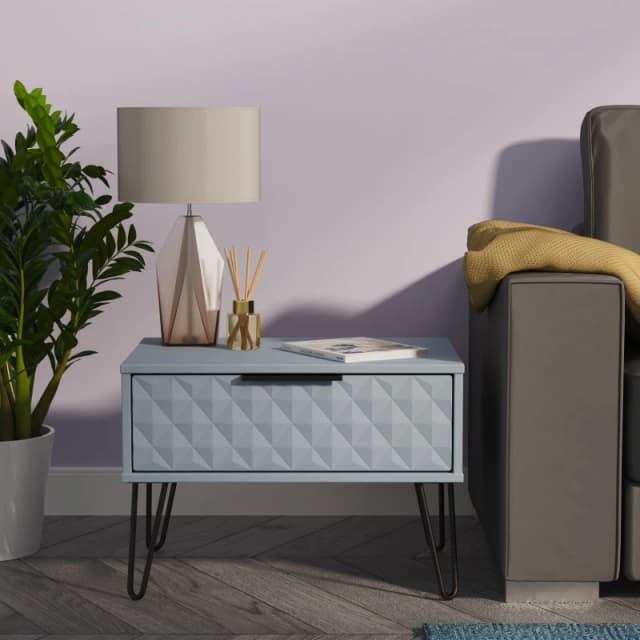 Ready Assembled 2 U Islay 1 Drawer Wide Side Table (Ready Assembled) in Light Blue Light Blue Unisex