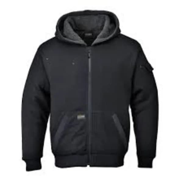 Portwest Pewter Mens Sherpa Lined Hoodie Jacket KS32BKRS Colour: Black