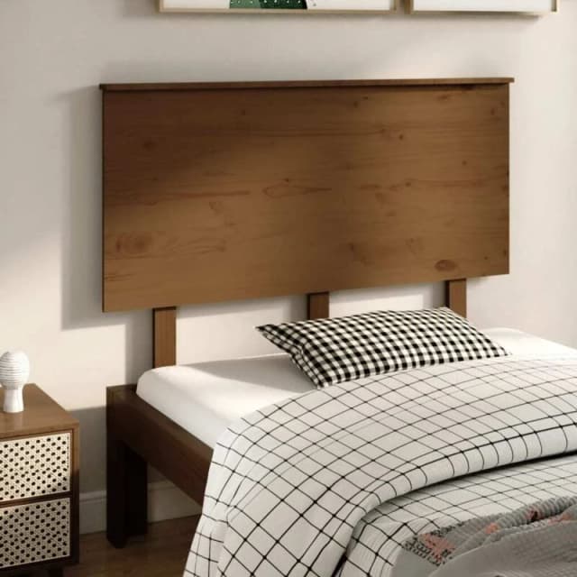 VIDAXL Bed Headboard Honey Brown 124x6x82.5cm Solid Wood Pine Vidaxl 8720287010449