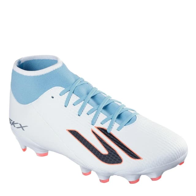 Skechers SKX.2 Academy Adults High Firm Ground Football Boots White/Blue male 6 (39.5)
