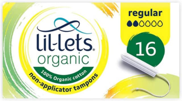 Lil-Lets Organic Regular Non-Applicator Tampons, 12 Pack Of 16 Tampons
