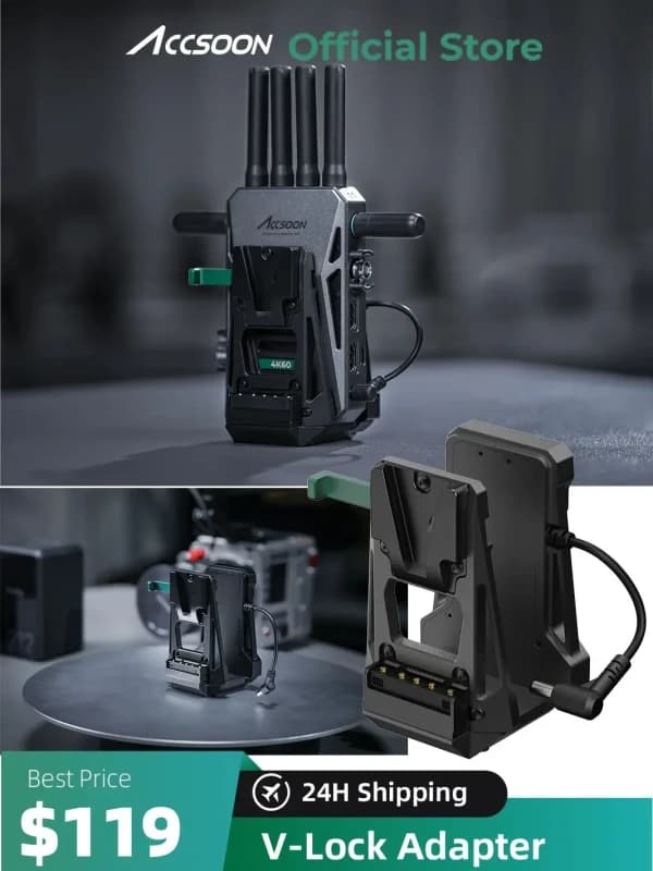 Accsoon V-Lock Adapter for V-Lock battery to CineView Master 4K , CineView 2 SDI Video Transmission system