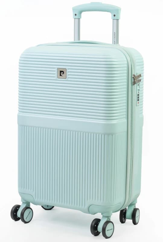 Pierre Cardin Monaco Girls 22" Cabin & Hand Luggage Suitcase - TSA 8-Wheel Carry-On in Light Green Size: Small Light Green Unisex Small