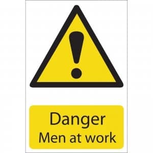 Draper Danger Men At Work Sign 200mm 300mm Standard