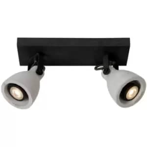 Lucide CONCRI-LED - Twin Ceiling Spotlight - LED Dim. - GU10 - 2x5W 3000K - Black