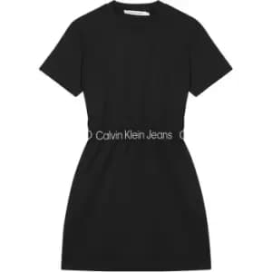 Calvin Klein Jeans Logo Waist Milano T-Shirt Dress - Black