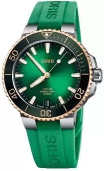 Oris Watch Aquis Date Calibre 400 Bi-Colour Green Rubber