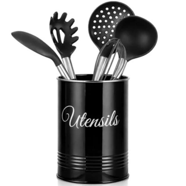 Innoteck Essentials Metal Utensil Crock Holder - Black.