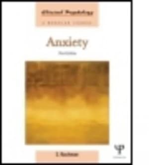 Anxiety by Stanley J. Rachman Book