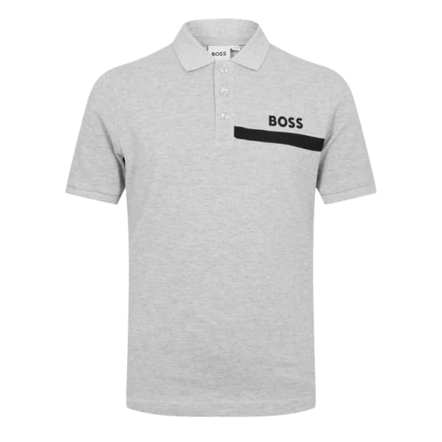 Boss Logo Polo Juniors - Grey Grey 9 - 10 Years