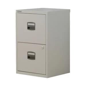 Trexus by Bisley SoHo Filing Cabinet Steel Lockable 2 Drawer A4 Grey