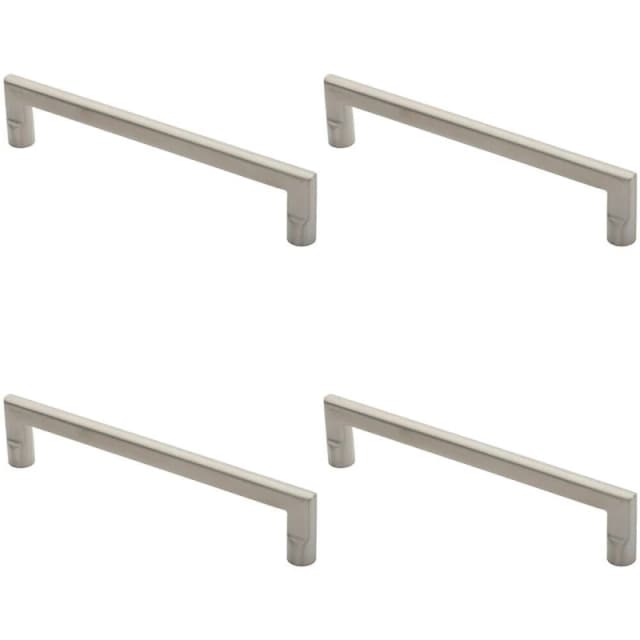 Loops 4x Flat D Bar Door Pull Handle 315 x 15mm 300mm Fixing Centres Satin Steel Metallics unisex