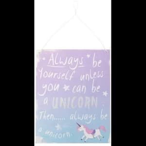 Purple/Blue Unicorn Metal Sign