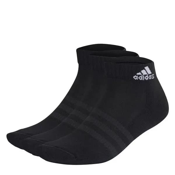 adidas Cushioned Sportswear Ankle Socks 3 Pair Juniors Tennis Socks 2 - 3.5 Black 71067603030