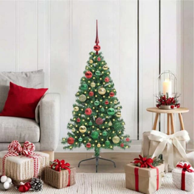 vidaXL Artificial Pre-lit Christmas Tree Green 120cm PVC, Green 3396997