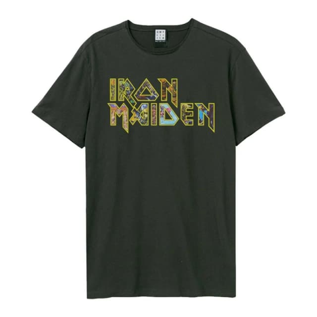 Iron Maiden Mens Logo T-Shirt in Charcoal Size: Small Charcoal Male S