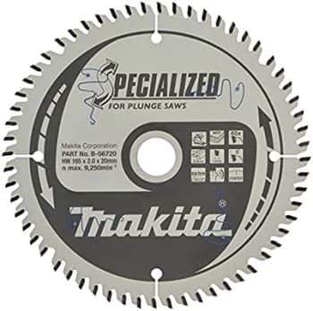 Makita SPECIALIZED Plunge Saw MDF Laminate Saw Blade 165mm 60T 20mm