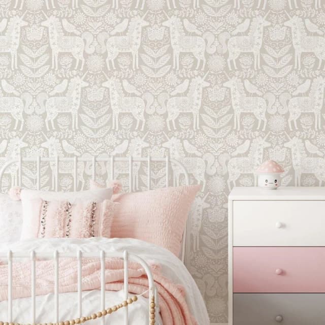 Wall Pops Self Adhesive Wallpaper Unicorn Stamp Natural unisex 52CMX5.49M