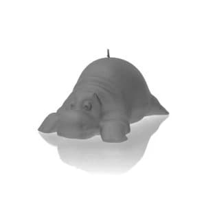 Gray Matt Hippo Candle