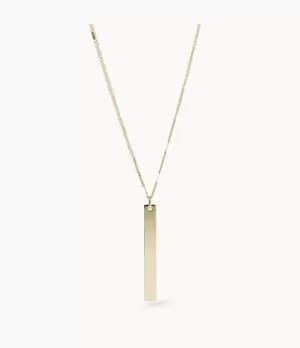 Fossil Women Bar Gold-Tone Stainless Steel Necklace
