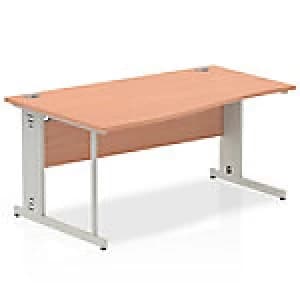 Impulse Cable Managed 1600 Left Hand Wave Desk Beech