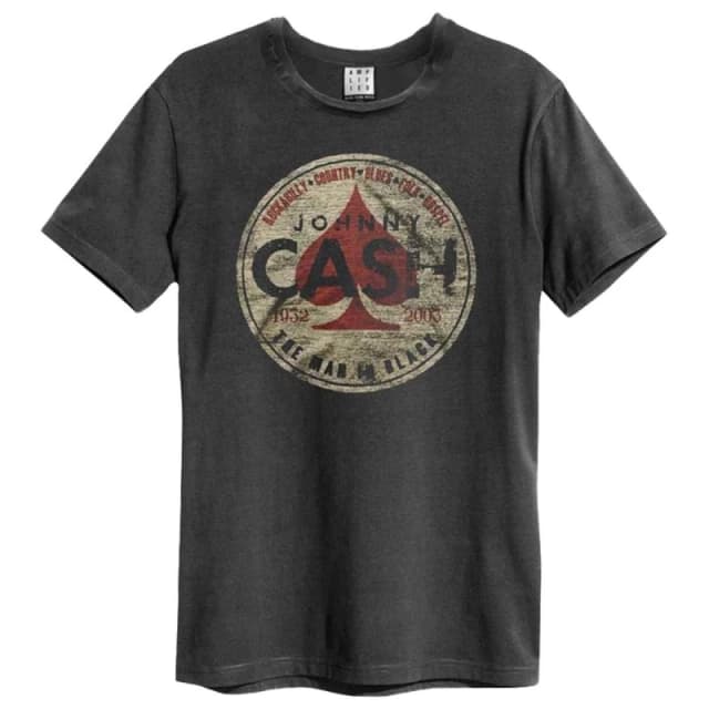 Amplified Amplified Men The Man In Black Johnny Cash T-Shirt in Charcoal Size: Small Charcoal S Male 5063470409747